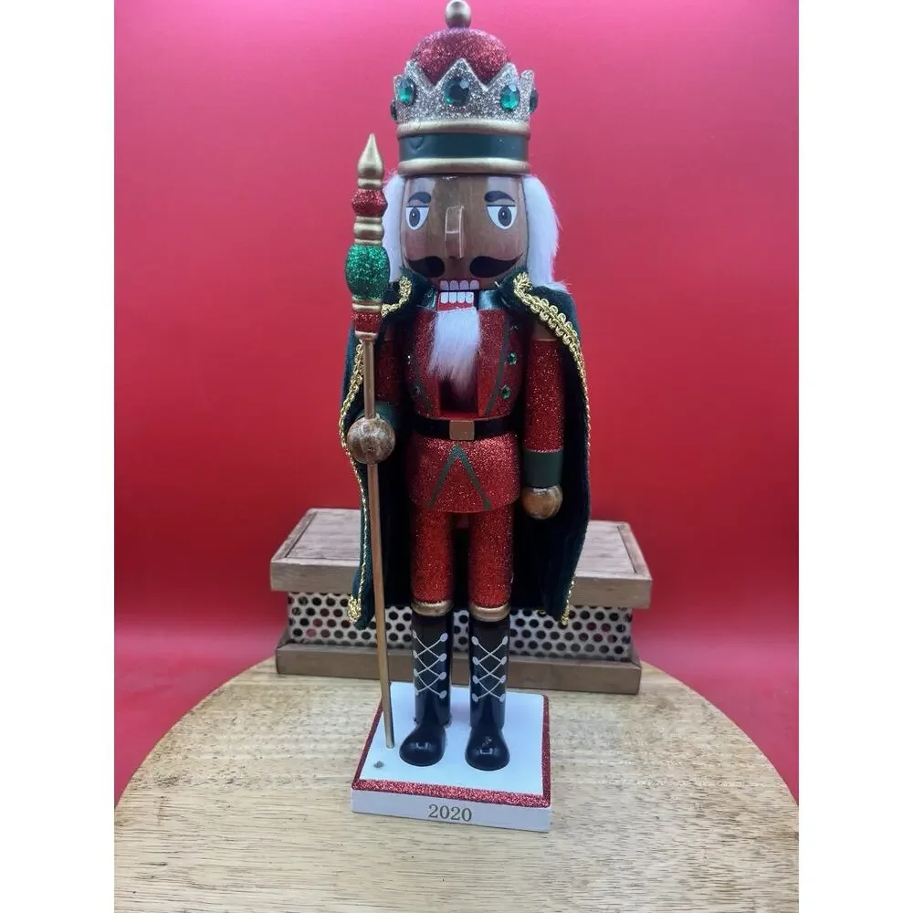 2020 Red Glitter King Guard Nutcracker Gold Wooden Christmas Holiday Cape 14